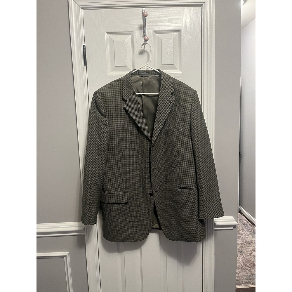 Boat House Row Brown Blazer Polyester & Wool L 46 Long. Business Meeting. Work.